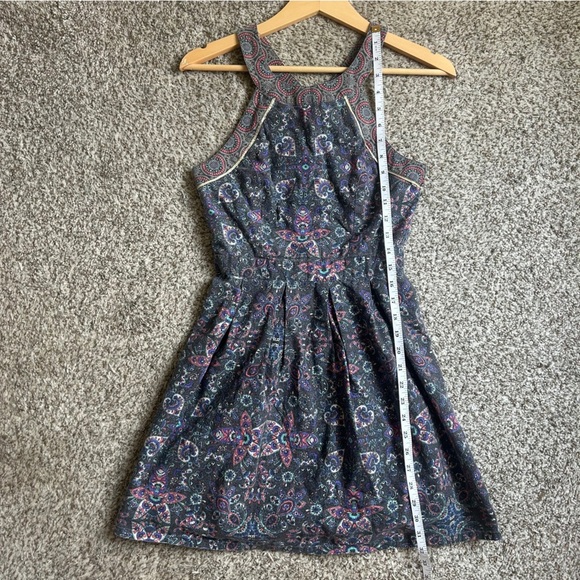 American Eagle Outfitters Blue Pink Paisley Halter Mini Dress Y2K Summer Western - Picture 7 of 7